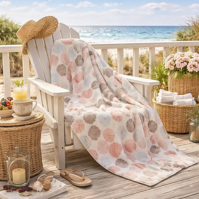 Cobertor De Velo Soft Coastal Seashell Beach Pattern (Criador carregado)