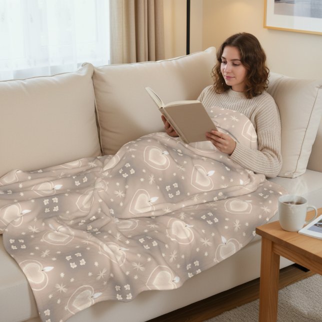 Cobertor De Velo Soft Glow Heart Candle Pattern (Criador carregado)