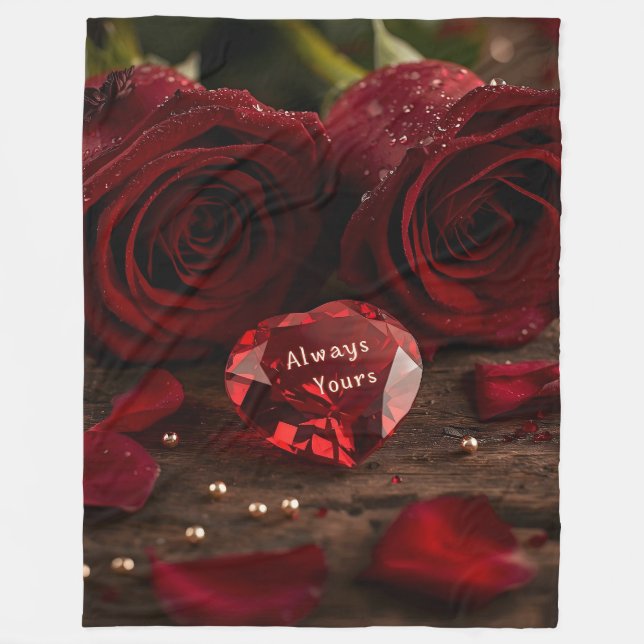 Cobertor De Velo Soft Red Rose Cozy Romantic Valentine Plush  (Frente)
