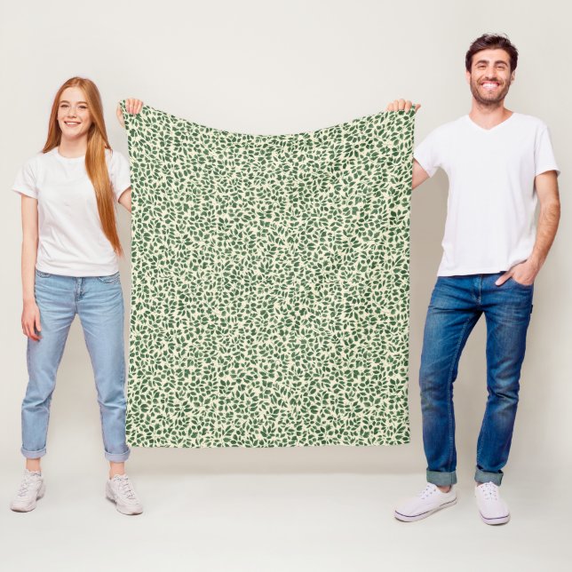 Cobertor De Velo Soft Sage Green Botanical Leaf Foliage Pattern (In Situ)