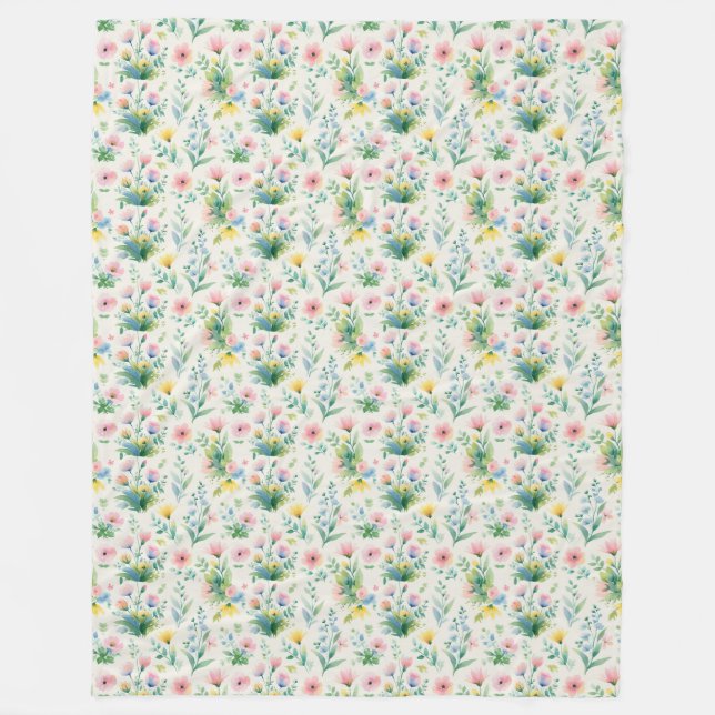 Cobertor De Velo soft watercolor windflowers (Frente)