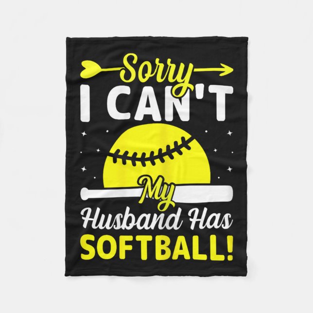 Cobertor De Velo Softball Lover Wife - Sorry I Can't My Husband Has (Frente)