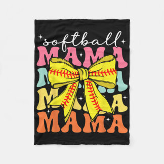 Cobertor De Velo Softball Mama Coquette Bow Softball Mom Mothers Da