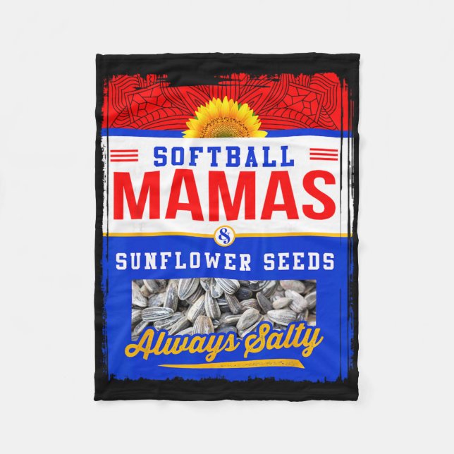 Cobertor De Velo Softball Mamas And Sunflower Seeds Always Salty Sh (Frente)