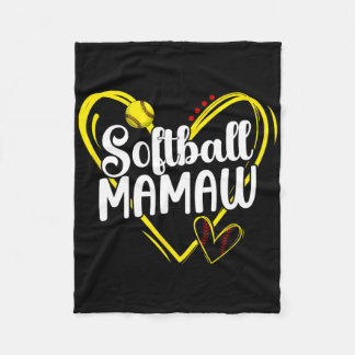 Cobertor De Velo Softball Mamaw Heart Mamaw Of A Softball Player Ma