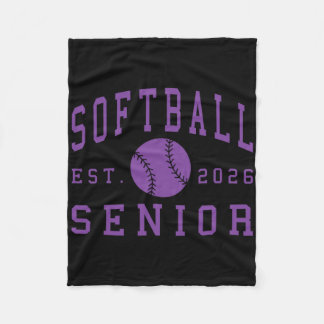 Cobertor De Velo Softball Senior Night Softball Senior 2026 Graduat