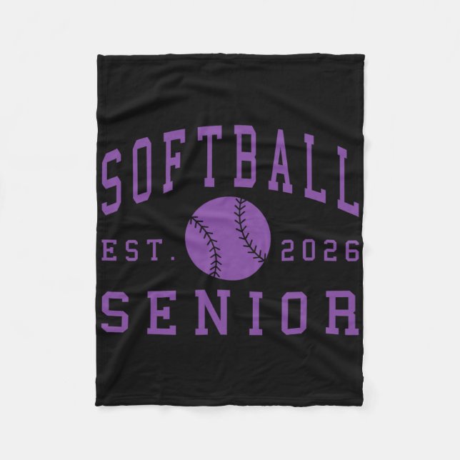 Cobertor De Velo Softball Senior Night Softball Senior 2026 Graduat (Frente)