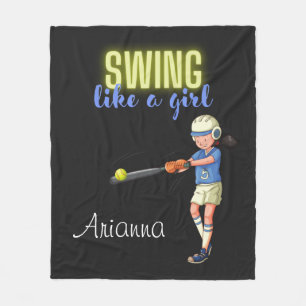 Cobertor De Velo Softbol Swing Like A Girl    