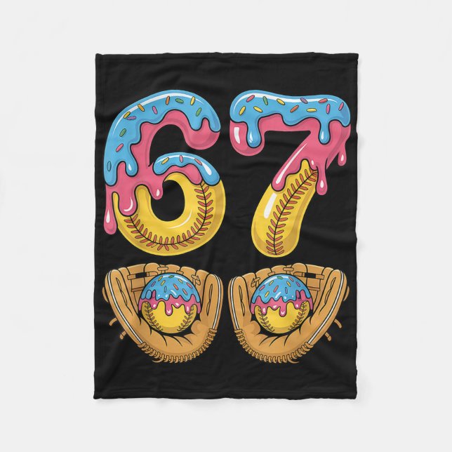 Cobertor De Velo Softll 67 - Ice Cream Drip 67 Meme Funny Player  (Frente)