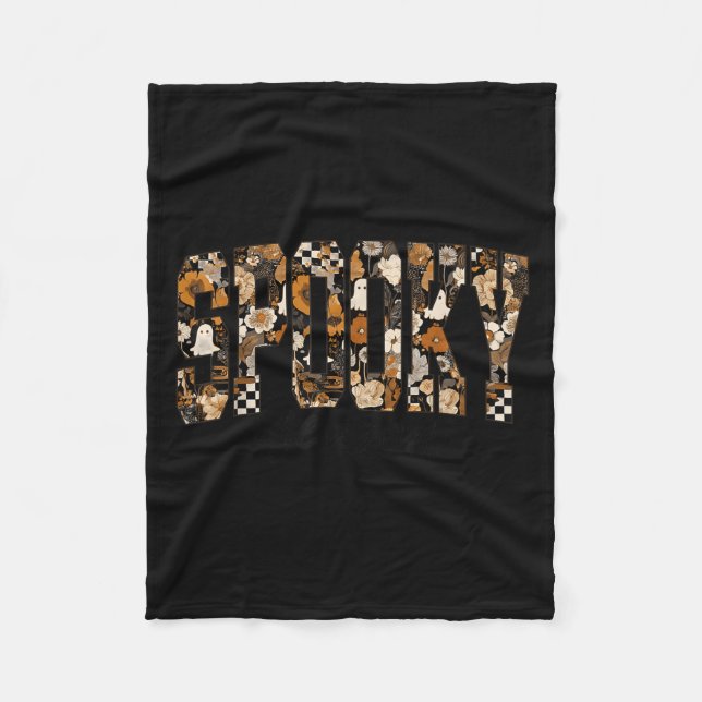 Cobertor De Velo Soky Season Floral Ghost Halloween Fall Vibes Soky (Frente)