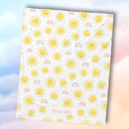 Cobertor De Velo Sol, arco-íris e corações pastéis