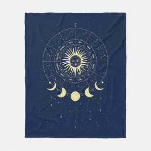 Cobertor De Velo Sol Celestial Fases da Lua Zodíaco