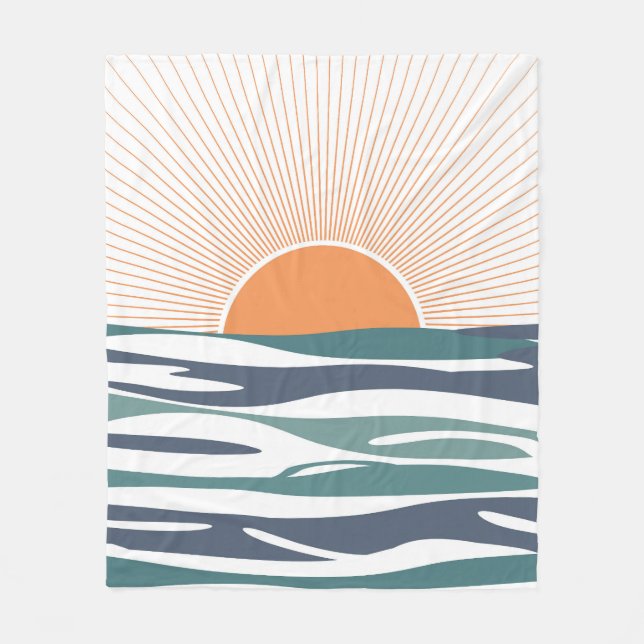Cobertor De Velo Sol nascido pelo mar (Frente)