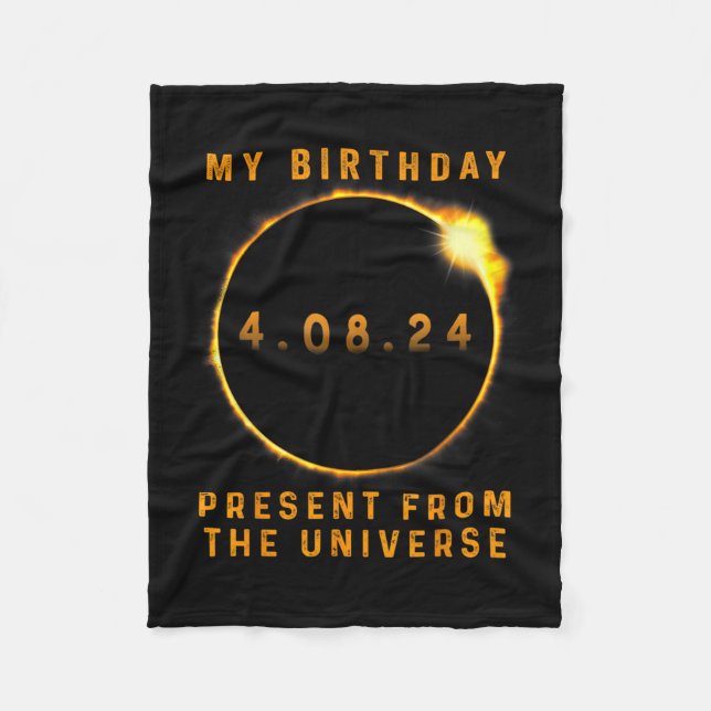 Cobertor De Velo Solar Eclipse 2024 Aniversário Presente 4.8.24 Tot (Frente)