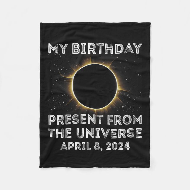 Cobertor De Velo Solar Eclipse 2024 Aniversário Presente 4.8.24 Tot (Frente)