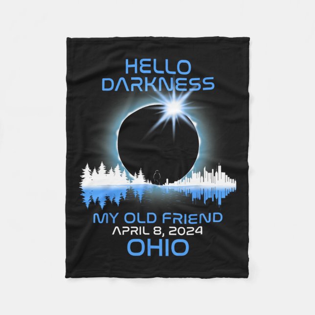 Cobertor De Velo Solar Eclipse 2024 Ohio Hello Darkness My Old Frie (Frente)