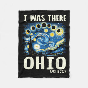 Cobertor De Velo Solar Eclipse 2024 Ohio - Pintura noturna estelar