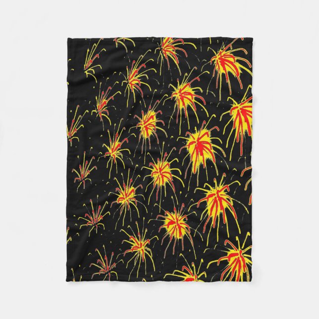 Cobertor De Velo Solar Fireworks Burst Fleece Blanket (Frente)