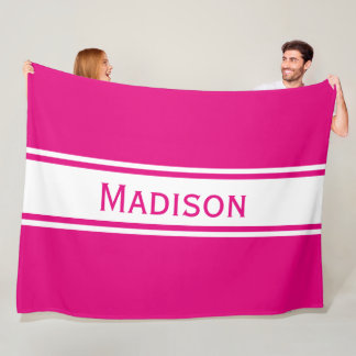 Cobertor De Velo Solid Hot Pink White Strips Nome Moderno