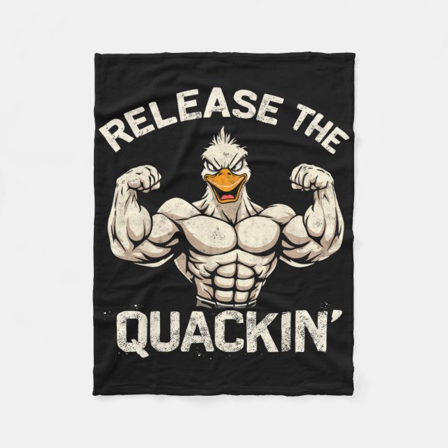 Cobertor De Velo Solte a Piada Quackle Duck Bodybuilder (Frente)