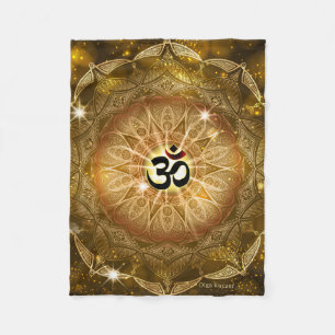 Cobertor De Velo Som dourado do OM