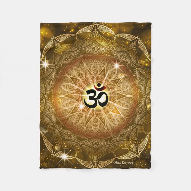 Cobertor De Velo Som dourado do OM (Frente)