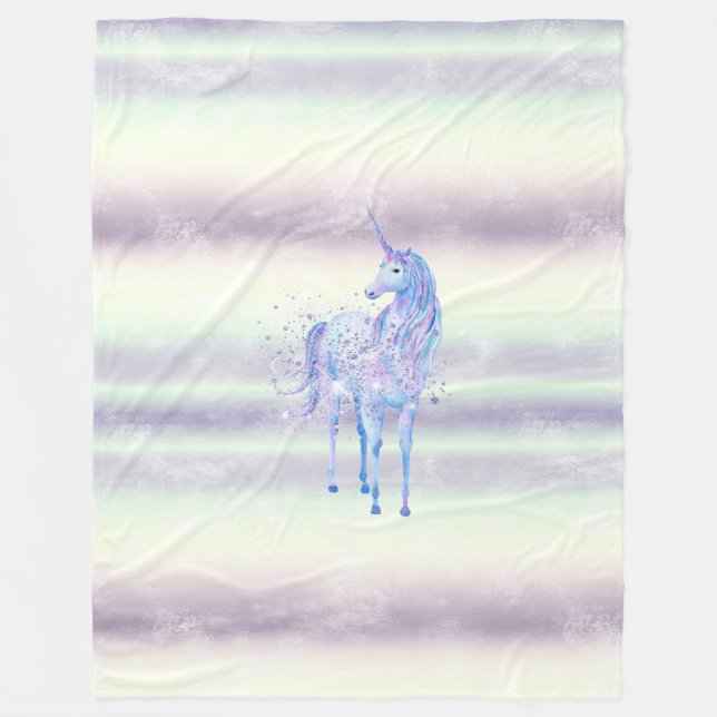 Cobertor De Velo Sonho brilhante de brilho branco roxo (Frente)