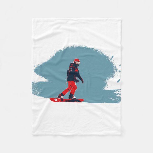 Cobertor De Velo Sonho com Snowboard - Snowboarder (Frente)