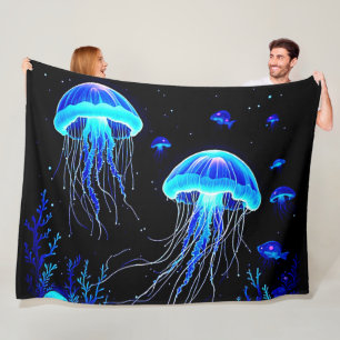 Cobertor De Velo Sonho de medusa bioluminescente