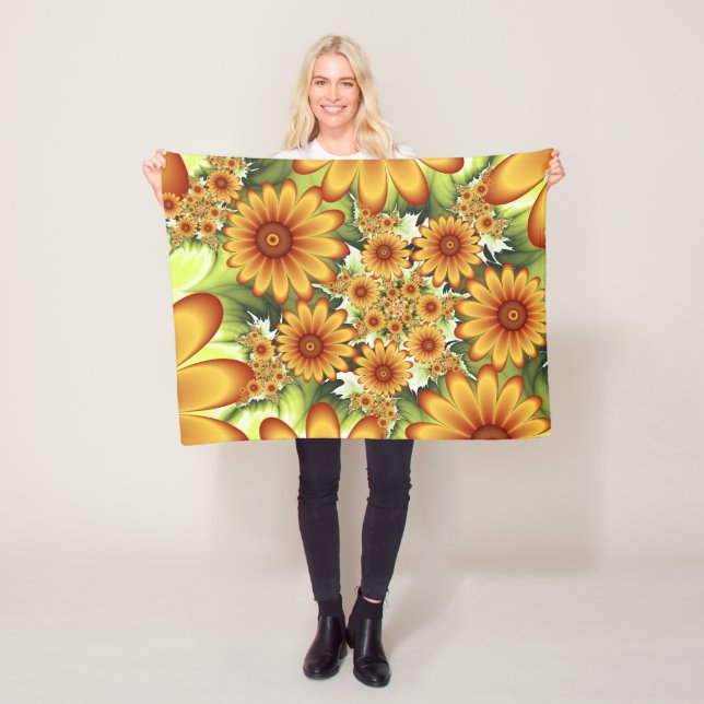 Cobertor De Velo Sonho Floral, Arte Fractal Moderna de Flor Abstrat (In Situ)