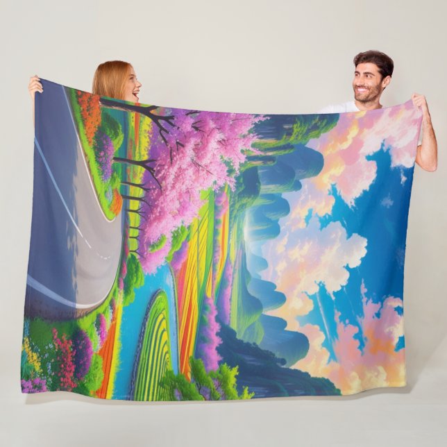 Cobertor De Velo "Sonhos de Estrada Flores - Paisagem Fantástica (In Situ)