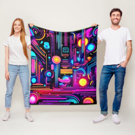 Cobertor De Velo Sonhos de Neon Circuitry