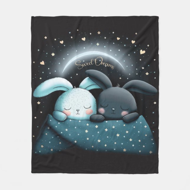 Cobertor De Velo Sonhos Doces Design Cute Bunny (Frente)