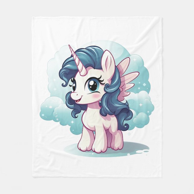 Cobertor De Velo 🌈 "Sonhos Encantados" Unicorn Fleece Blanket 🦄 (Frente)