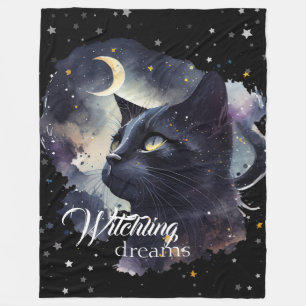 Cobertor De Velo Sonhos Testemunhosos Gato Negro e Estrelas