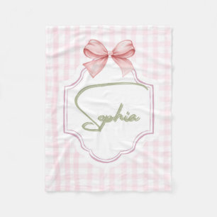 Cobertor De Velo Sophia Personalizada de Arco Rosa & Gingham Impres