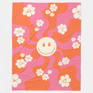 Cobertor De Velo Sorria - Rosa, Laranja e Creme
