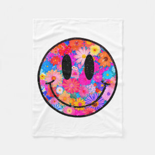 Cobertor De Velo Sorriso Feliz Rosto Flor de Margarida Retro Estéti