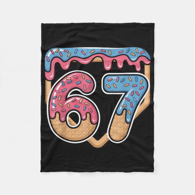 Cobertor De Velo Sorvete 67 Meme Gola Baseball  (Frente)