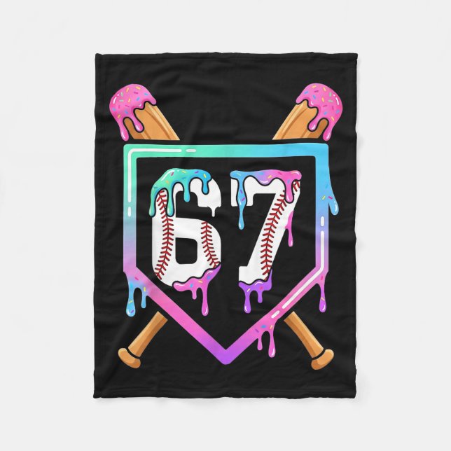 Cobertor De Velo Sorvete de Beisebol Drip 67 Jogador Dabbing Seis S (Frente)