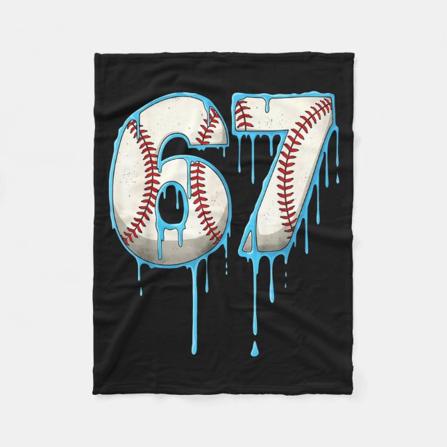 Cobertor De Velo Sorvete de Beisebol Drip 67 Seis Sete Meme Número  (Frente)