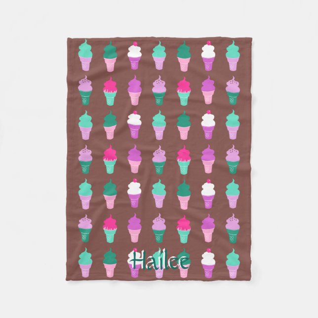 Cobertor De Velo Sorvete de cones chantageado (Frente)