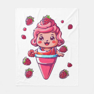 Cobertor De Velo Sorvete de framboesa Kawaii
