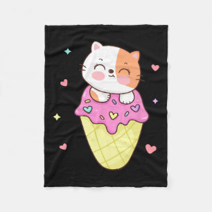 Cobertor De Velo Sorvete De Gato Bonito Camisa Animador Kawaii Cria