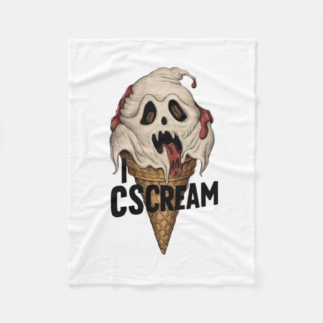 Cobertor De Velo Sorvete fantasma fantasma "I CSCREAM" (Frente)