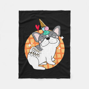 Cobertor De Velo Sorvete francês Bulldog Frenchie Birthday