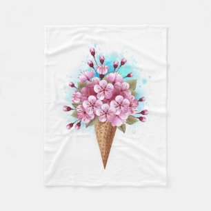 Cobertor De Velo Sorvete Waffle Rosa Sakura Cone