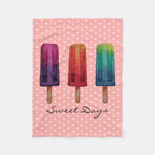 Cobertor De Velo Sorvetes de picolé de cor aquosa (Frente)