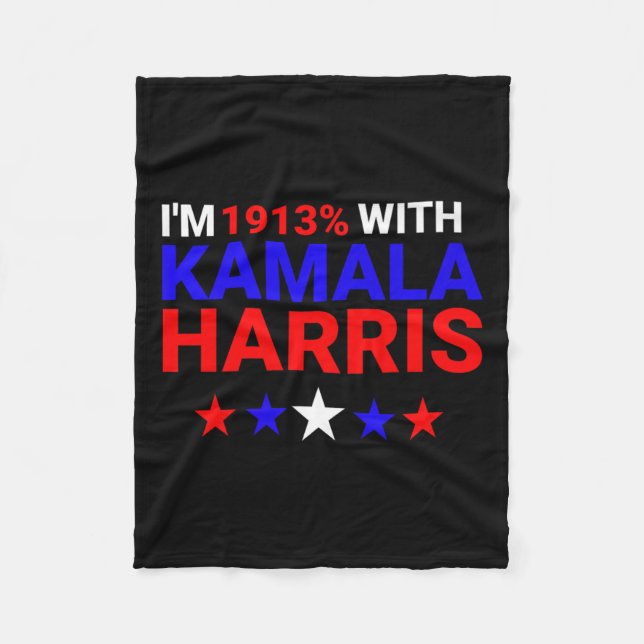 Cobertor De Velo Sou 1913% com Kamala Harris 2024 (Frente)