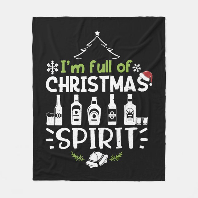 Cobertor De Velo Sou Cheio do Espírito de Natal - Bebendo de Natal (Frente)